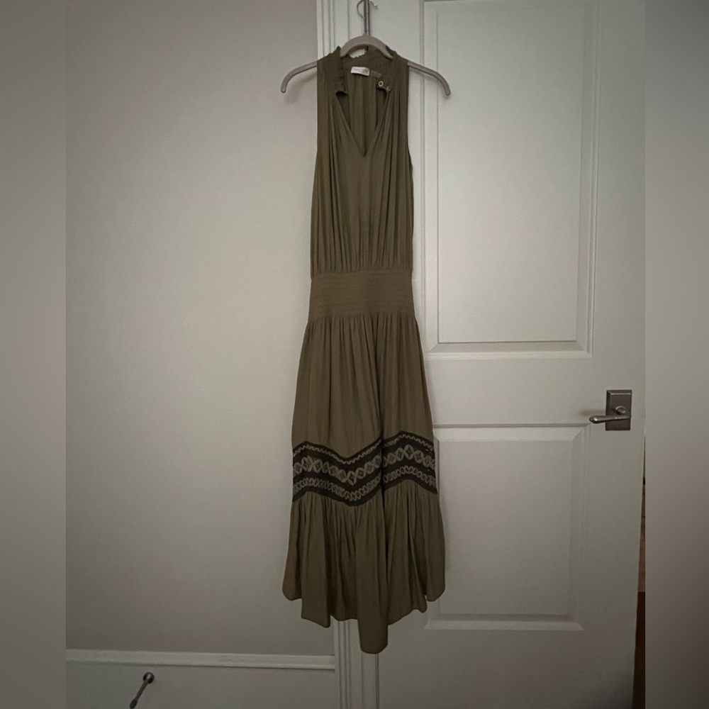 Elegant Olive Green Maxi Dress